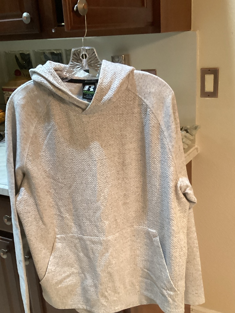 Russell Athletic Heather Light Gray Hooded Pullover Sweatshirt